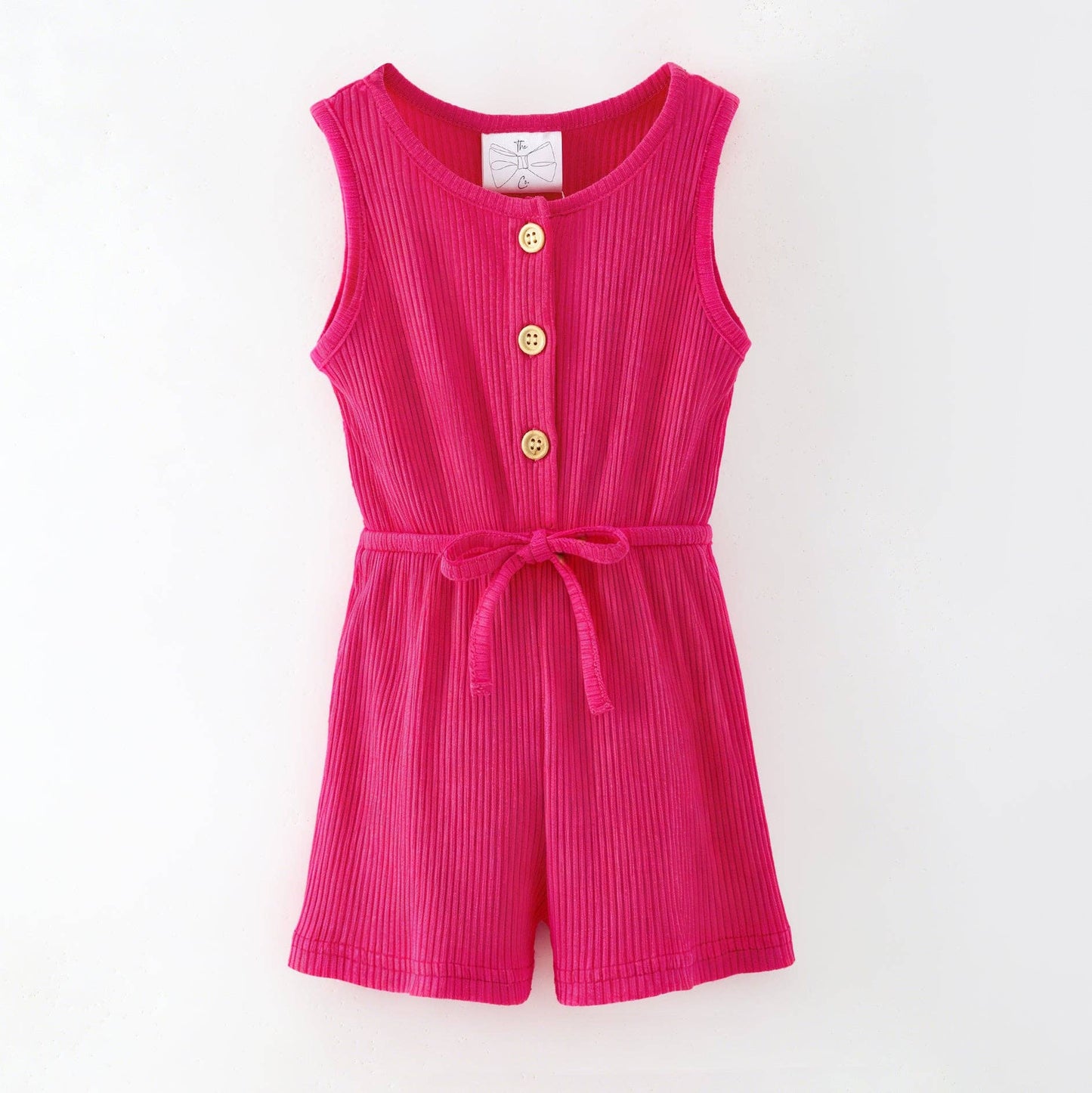 Essential Everyday Cotton Romper: Hot Pink / 3T