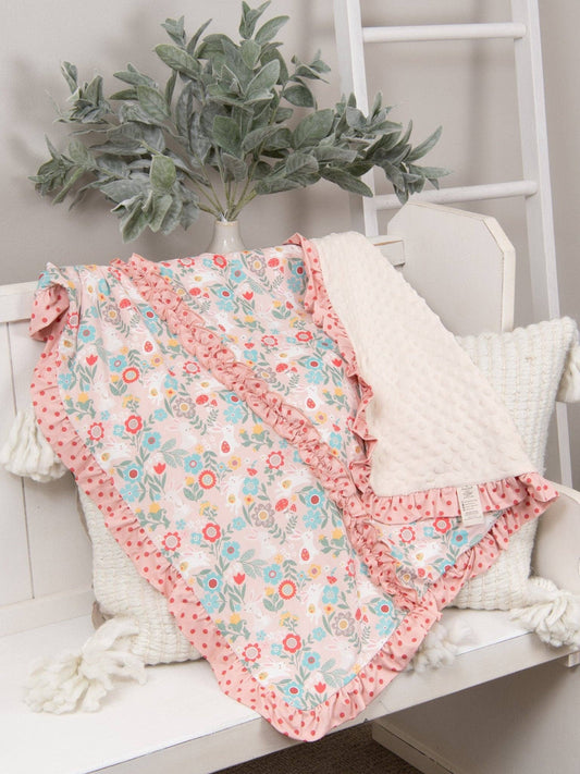 Lilly Belle Cottontail Ruffle Blanket: OS