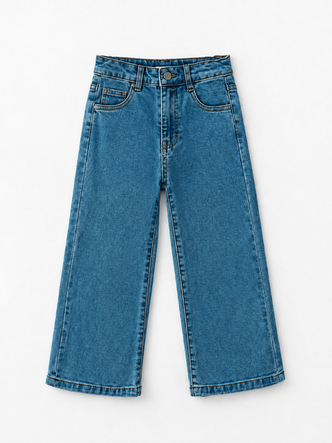Girls Wide Leg Denim Jeans: 3T