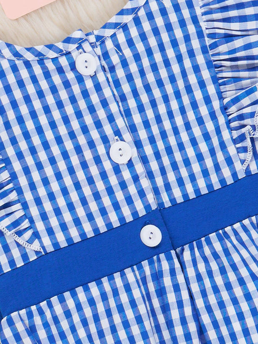 Kentucky Smocked Gingham Bubble Romper