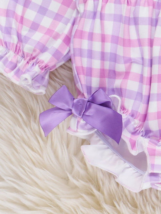 Ghostly Greetings Smocked Bow Bubble Romper: 18/24MOS