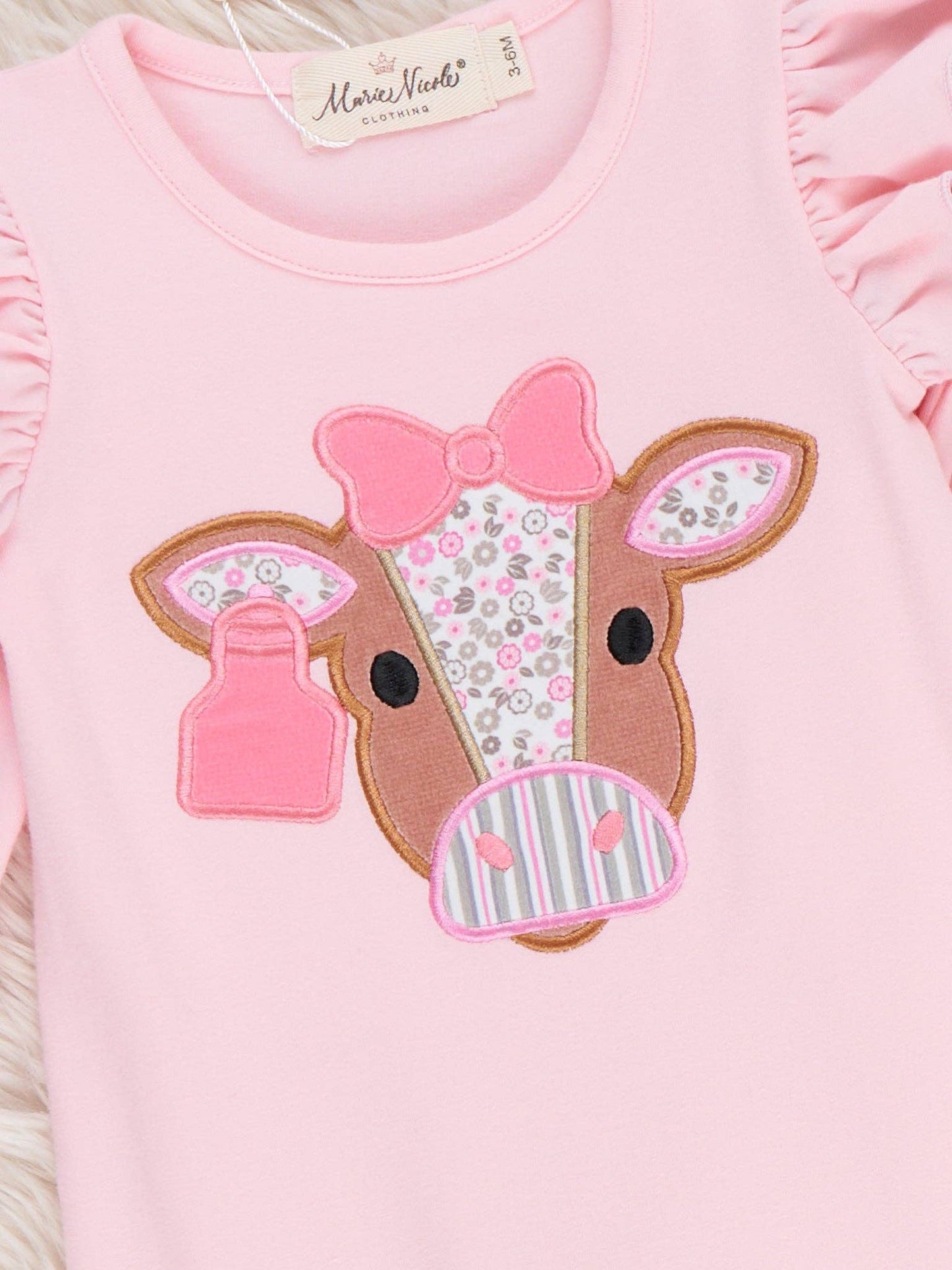 Floral Cow Cutie Ruffle Romper