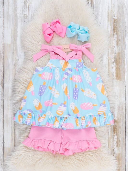 Ice Cream Party Ruffle Outfit: XS(18/24mos)
