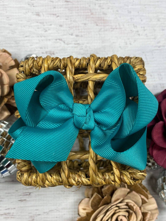 4" Essential Grosgrain Hair Bow | Teal