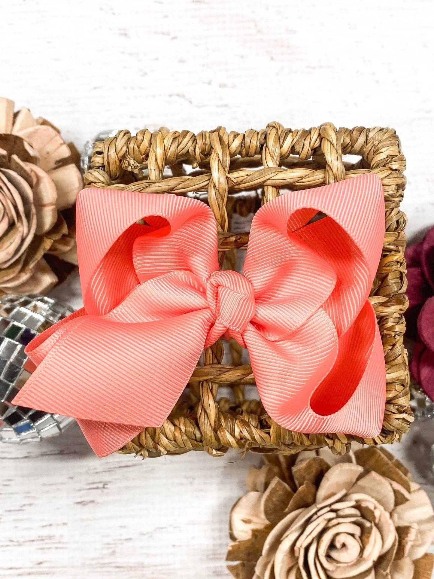 4" Essential Grosgrain Hair Bow | Coral