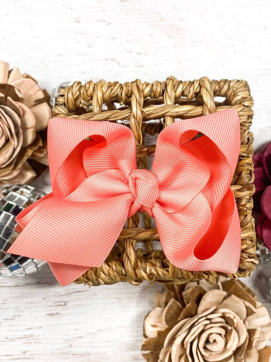 4" Essential Grosgrain Hair Bow | Coral