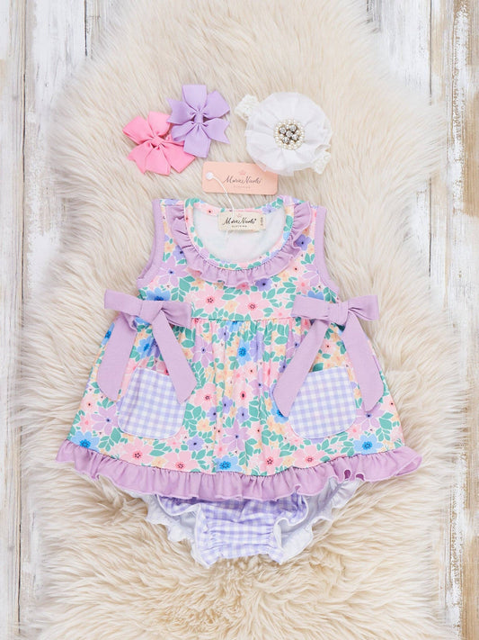 Blooming Breeze Ruffle Bow Bubble Romper