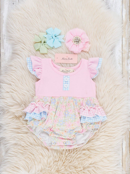 Sweet Meadow Ruffle Romper: 12/18MOS