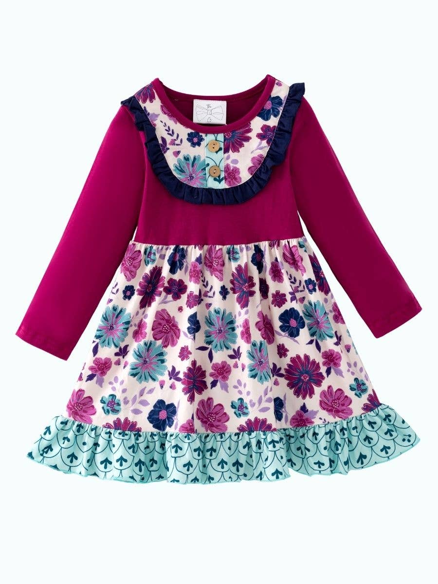 Berry Bloom Twirl Dress: 6y