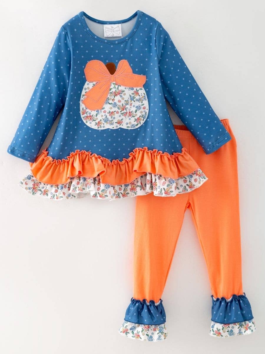 Floral Pumpkin Ruffle Legging Set