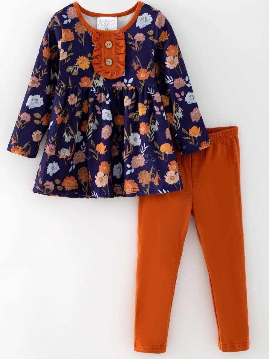Navy Wildflower Leggings Set