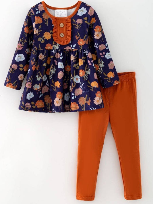 Navy Wildflower Leggings Set