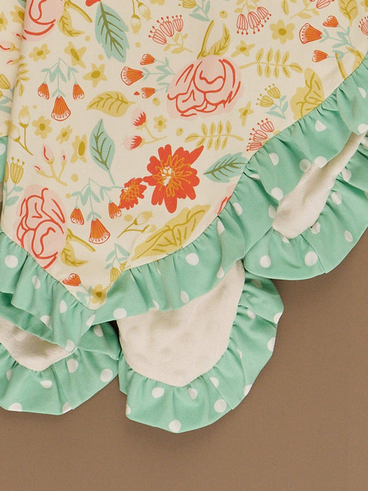 Lottie Dots Ruffle Minky Blanket: OS