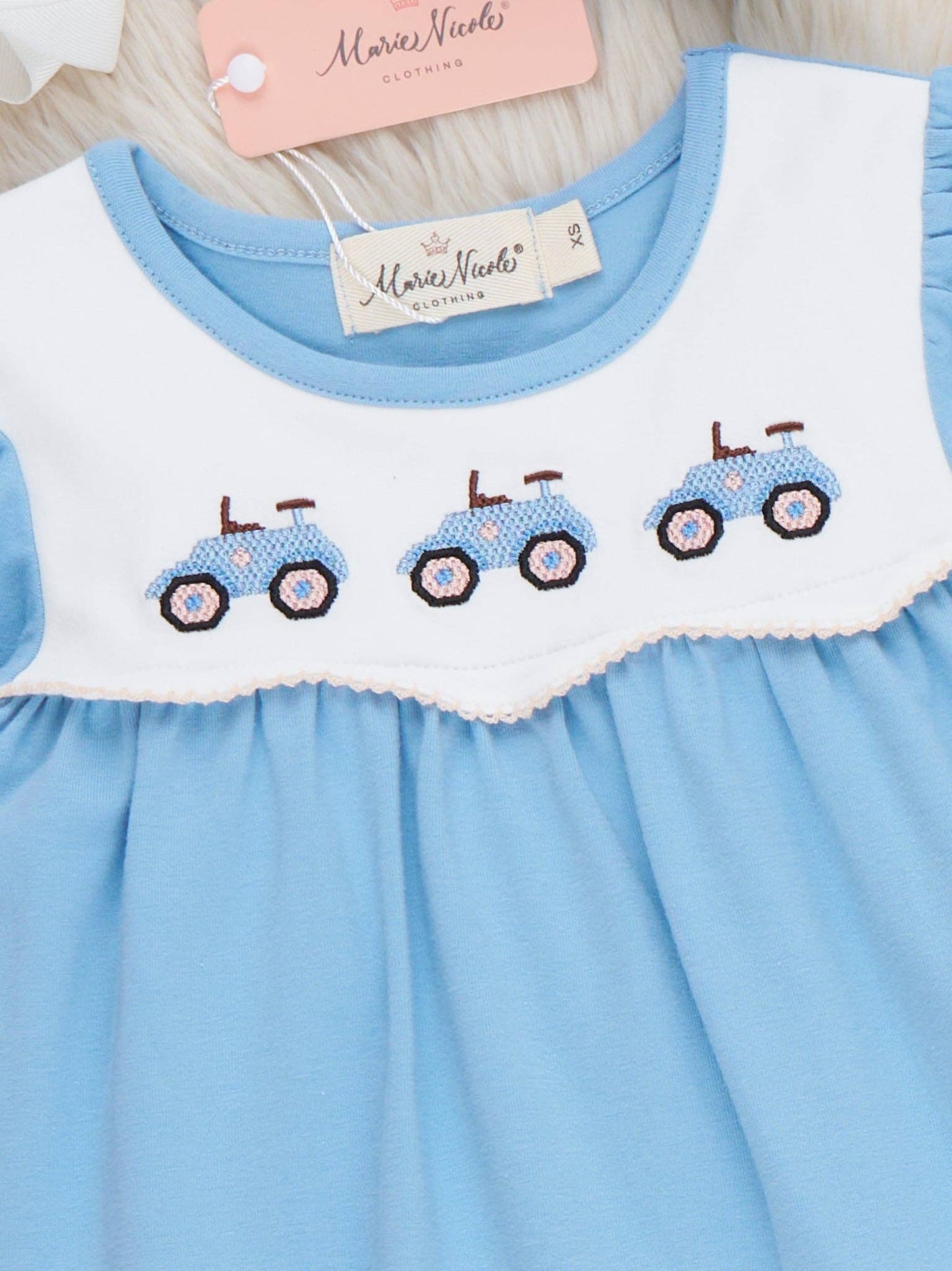 Farm Days Tractor Ruffle Embroidered Outfit