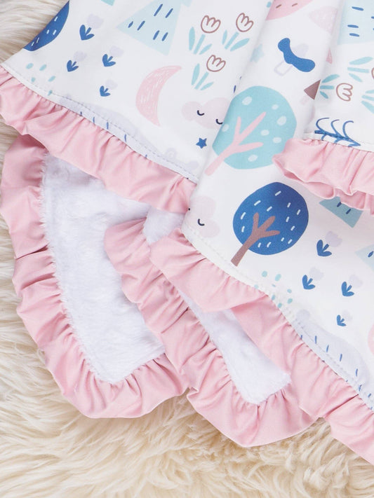 Woodland Whimsy Ruffle Blanket: OS