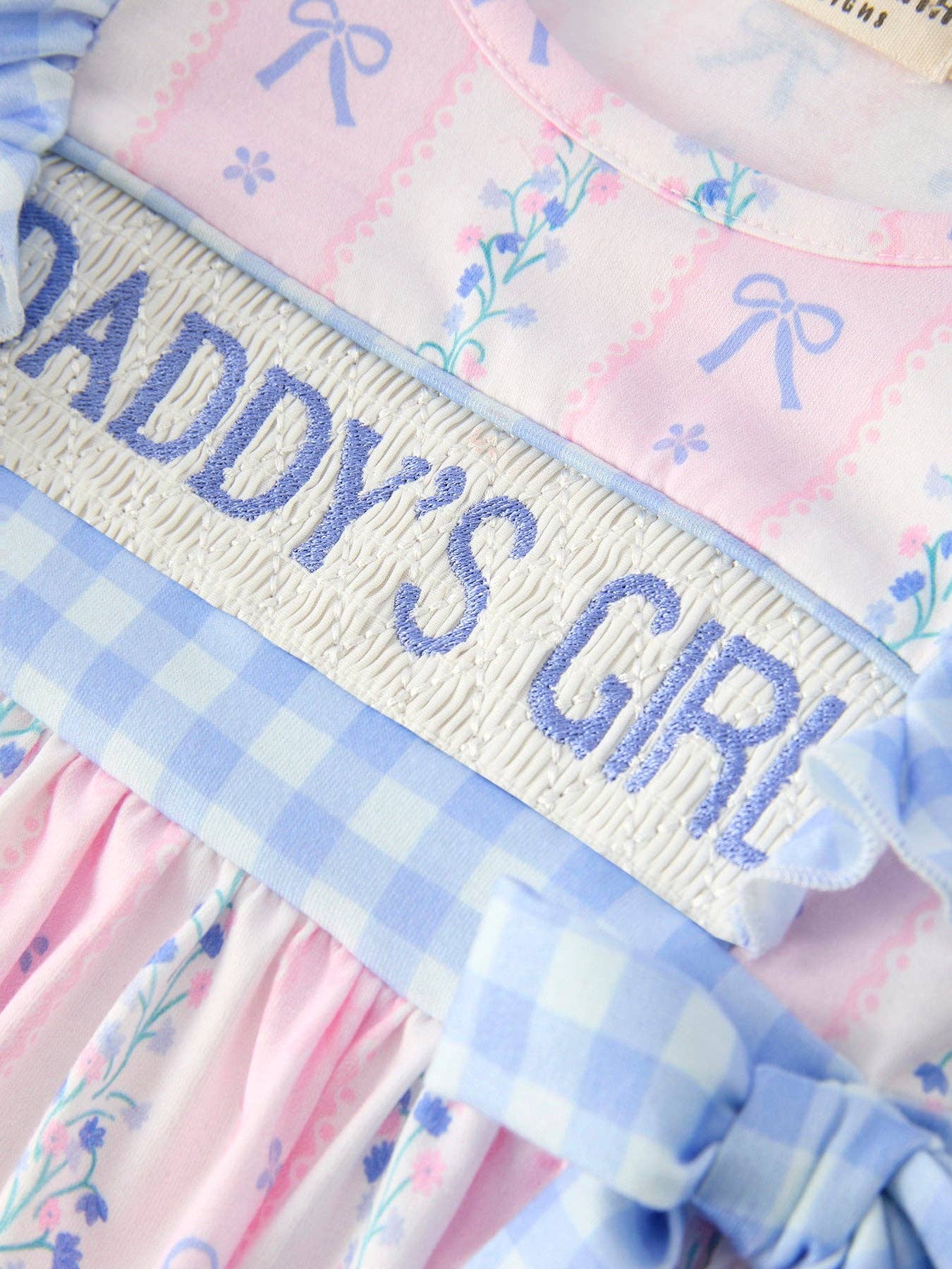 "DADDY'S GIRL" Smocked Plaid Baby Girls Romper