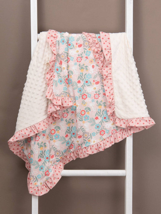 Lilly Belle Cottontail Ruffle Blanket: OS