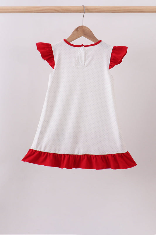 Patriotic Star Appliqué Ruffle Dress