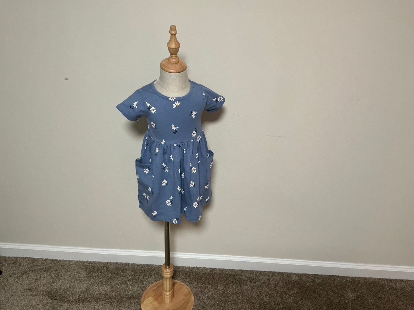 Blue Daisy Cotton Pocket Dress
