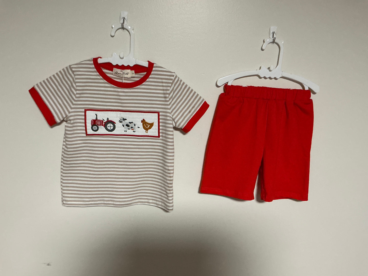 Farm Friends Smocked Shorts Set