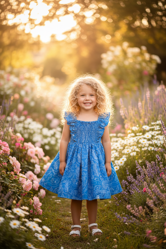 Island Bloom Embroidered Woven Dress