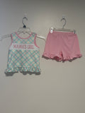 Mama’s Girl Pastel Plaid Smocked Ruffle Outfit