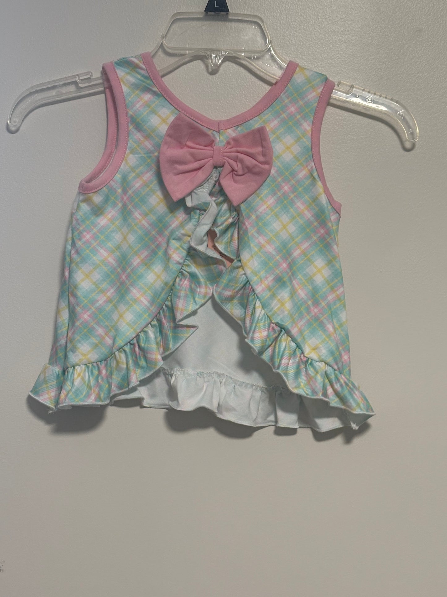 Mama's Girl Pastel Plaid Smocked Ruffle Outfit