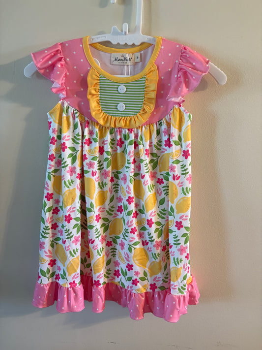 Lemon Blossom Breeze Ruffle Dress