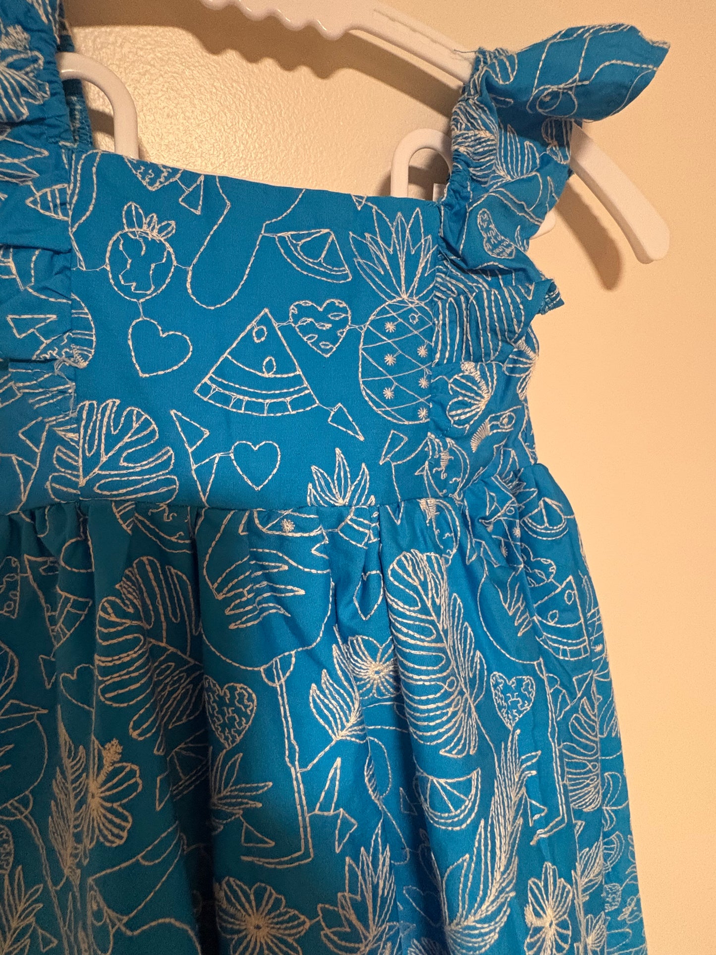Island Bloom Embroidered Woven Dress