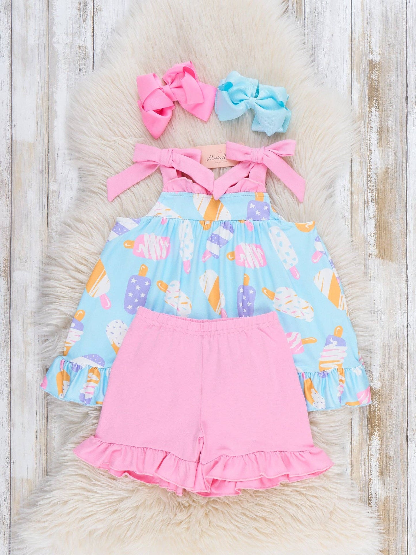 Ice Cream Party Ruffle Outfit: XXS(12/18mos)