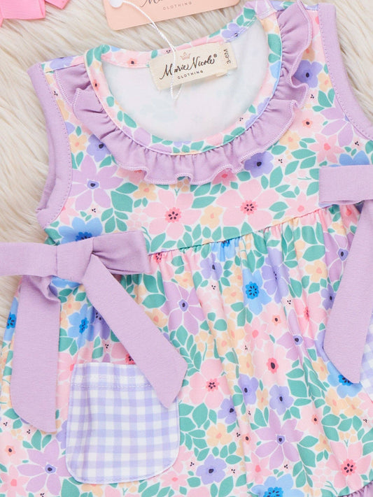 Blooming Breeze Ruffle Bow Bubble Romper