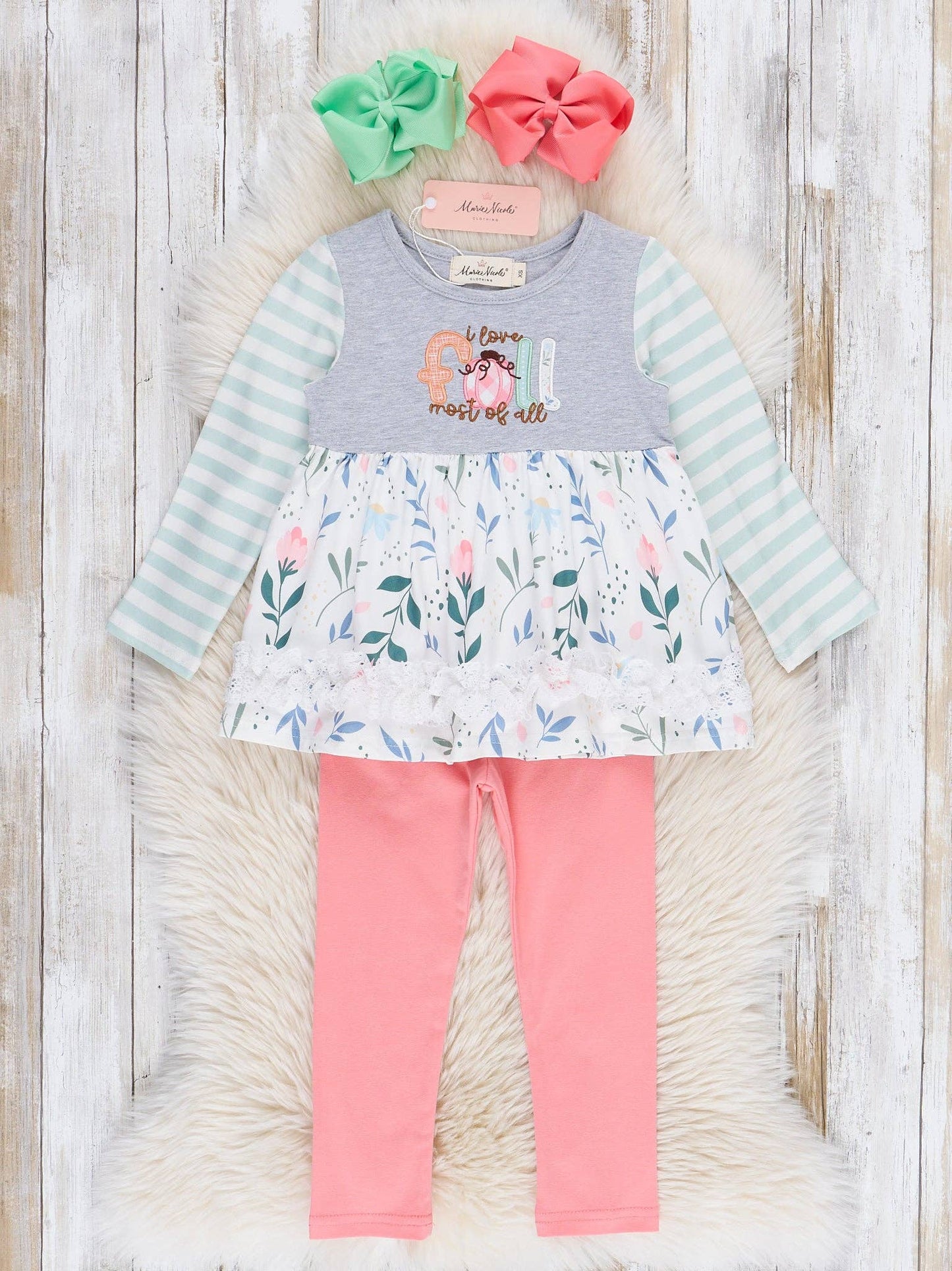 "I Love Fall Most of All" Ruffle Outfit: XXXS(6/12mos)