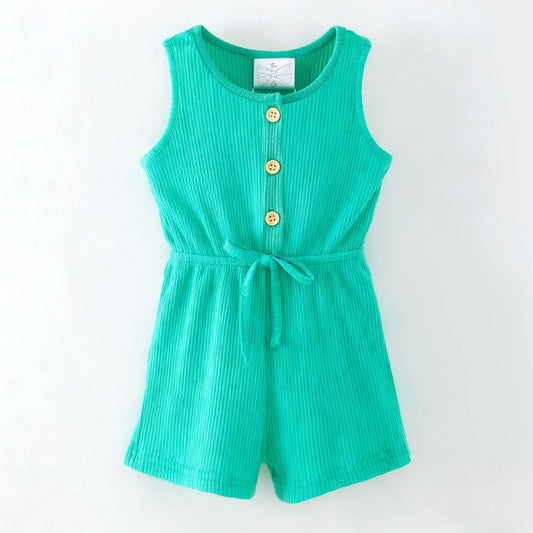 Essential Everyday Cotton Romper: Mint / 4T