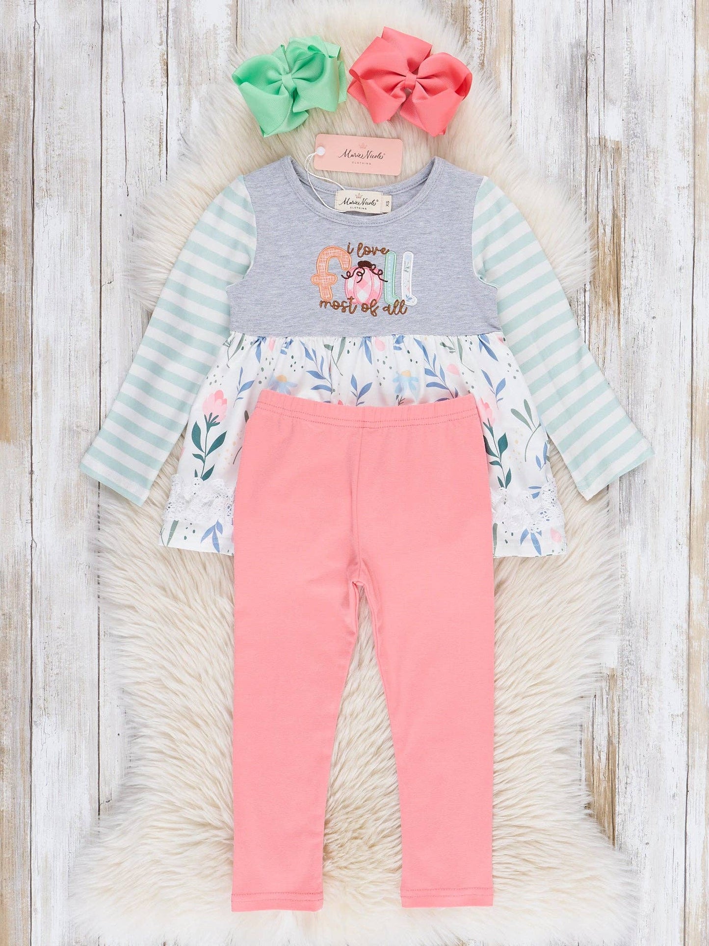 "I Love Fall Most of All" Ruffle Outfit: XXXS(6/12mos)