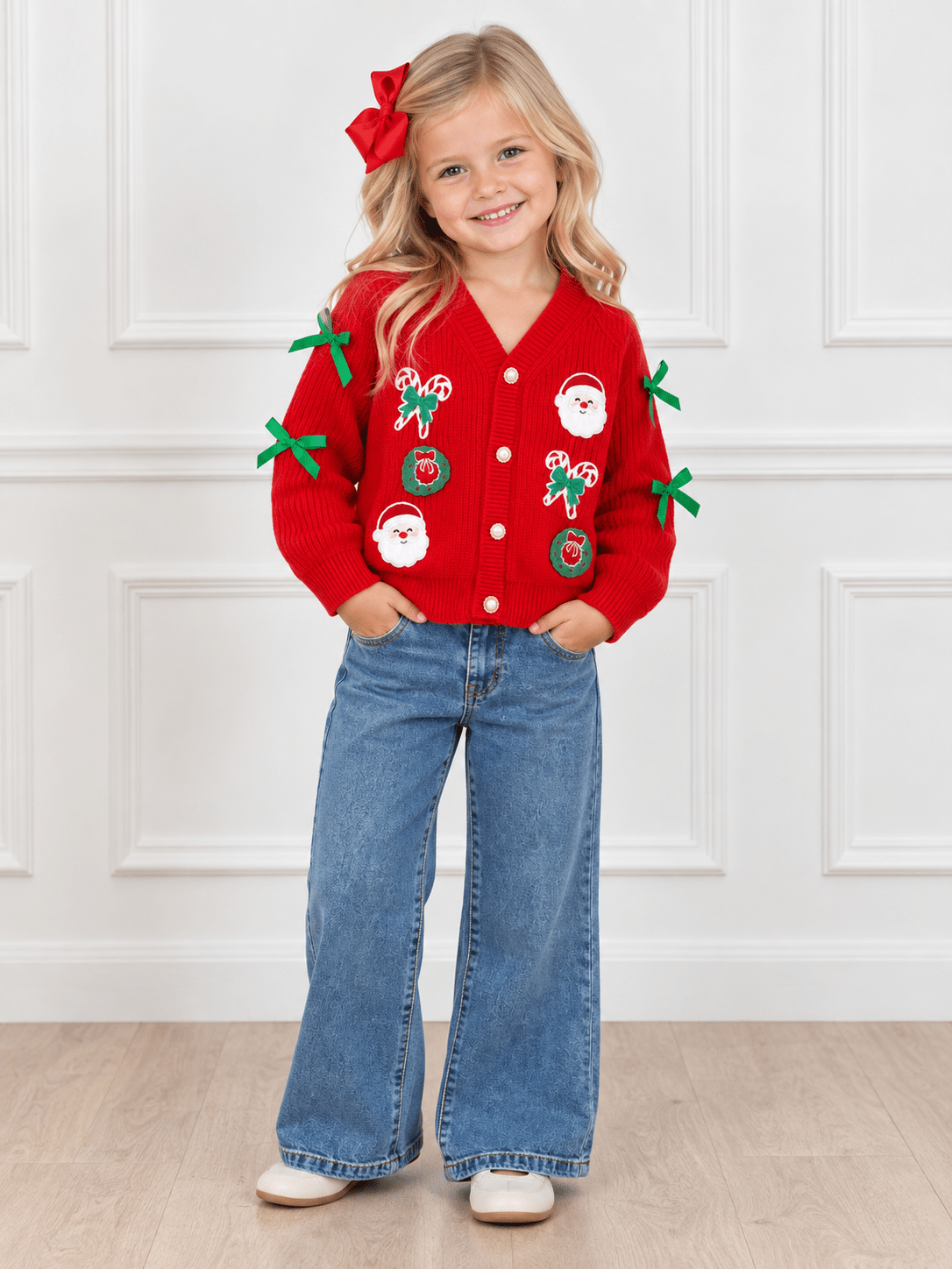 Christmas Character Girls Cardigan Sweater
