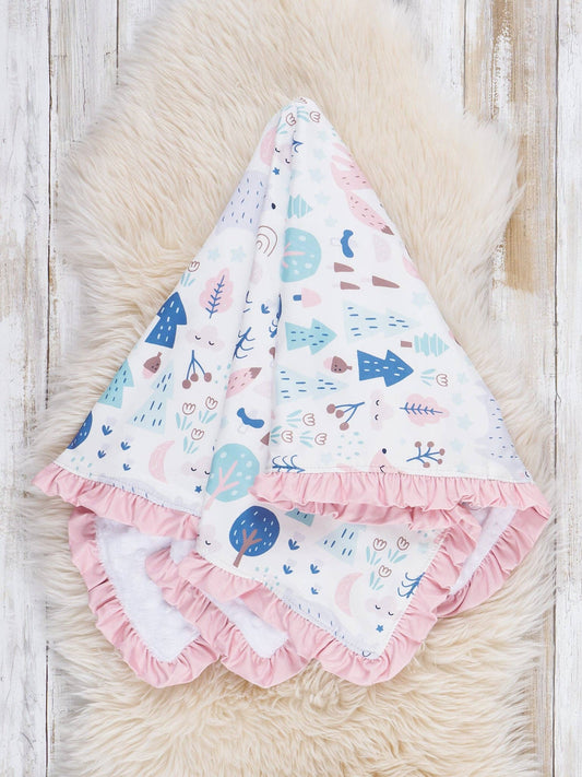 Woodland Whimsy Ruffle Blanket: OS
