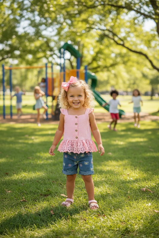 Pink Eyelet Set - Playground Lifestyle